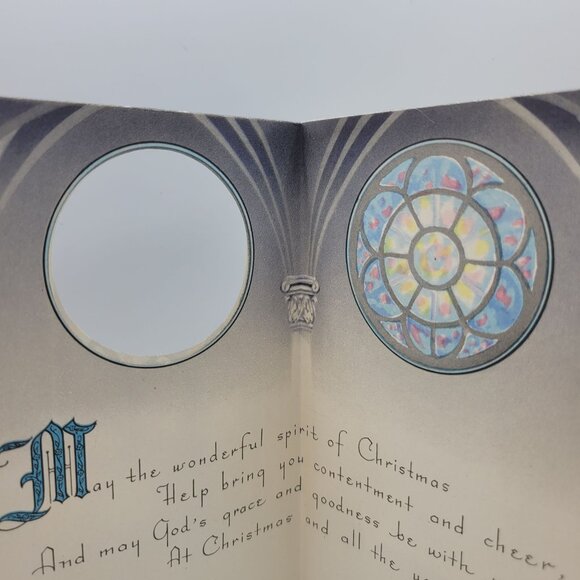 Joyous Christmas Card Choir Design Vintage Cutout Illustration Religious - Picture 2 of 8